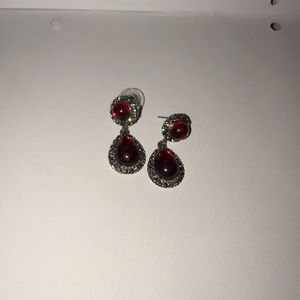 Red sparkly earrings